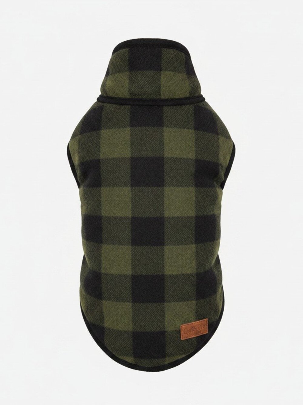 Eddie Bauer Green Buffalo Plaid Dog Fleece Vest / Sweater